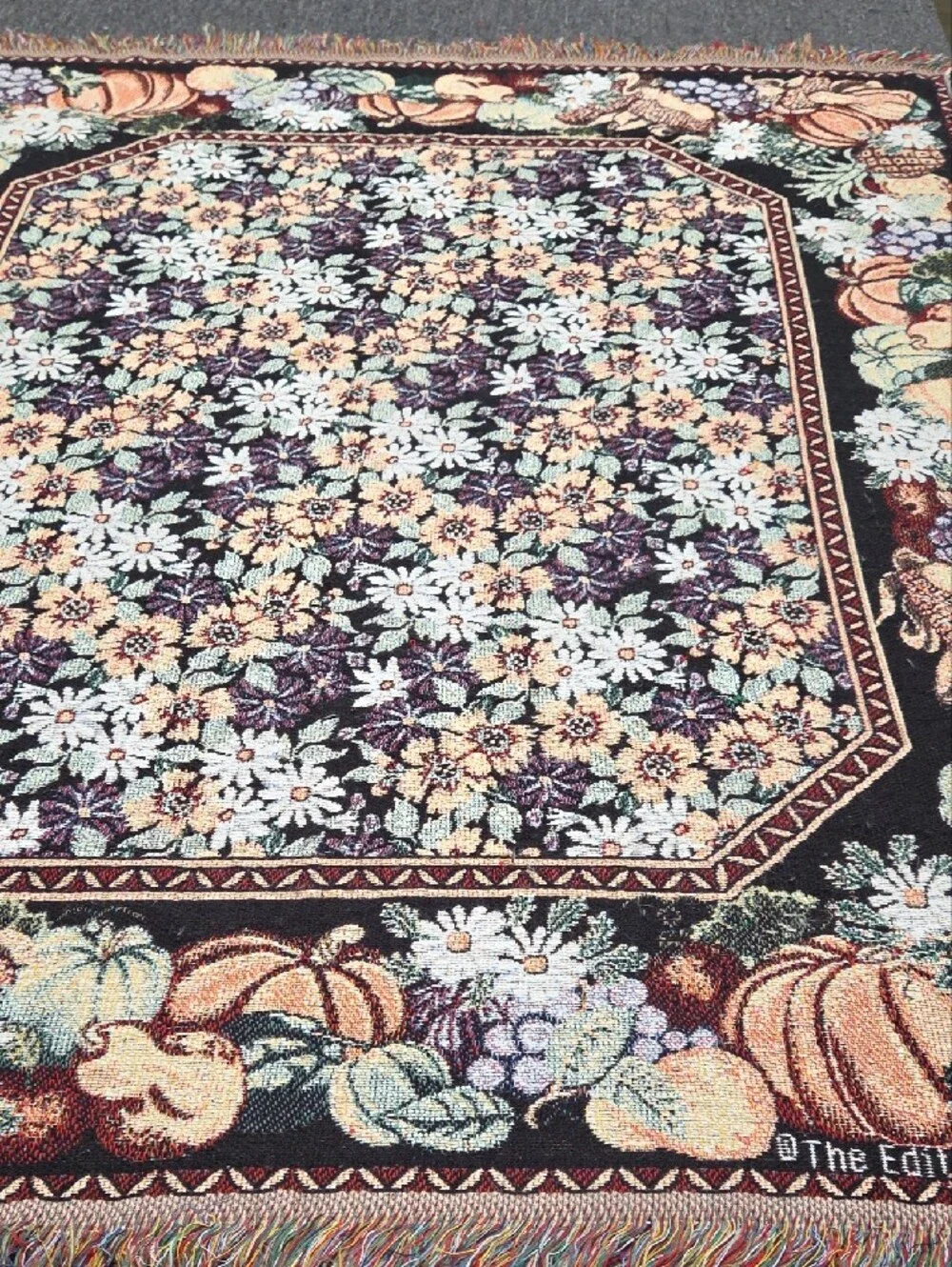 Floral Harvest Woven Throw / The Edith collection blanket/ throw 46